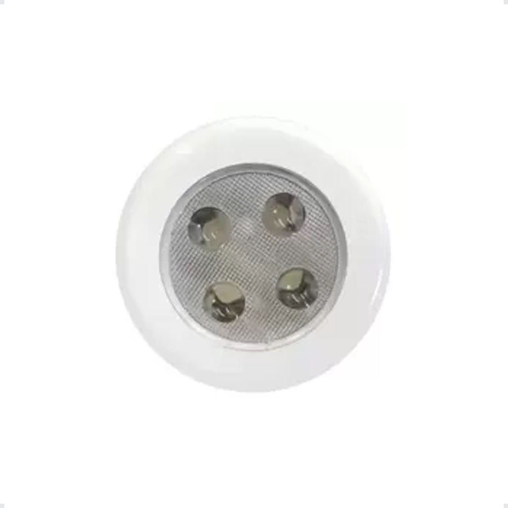 Luminária Circular de Embutir Cabine Branca Com Luz Led Branco