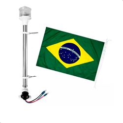 Mastro Luz Circular Ancoragem Strobo Led 12v Bandeira Branca