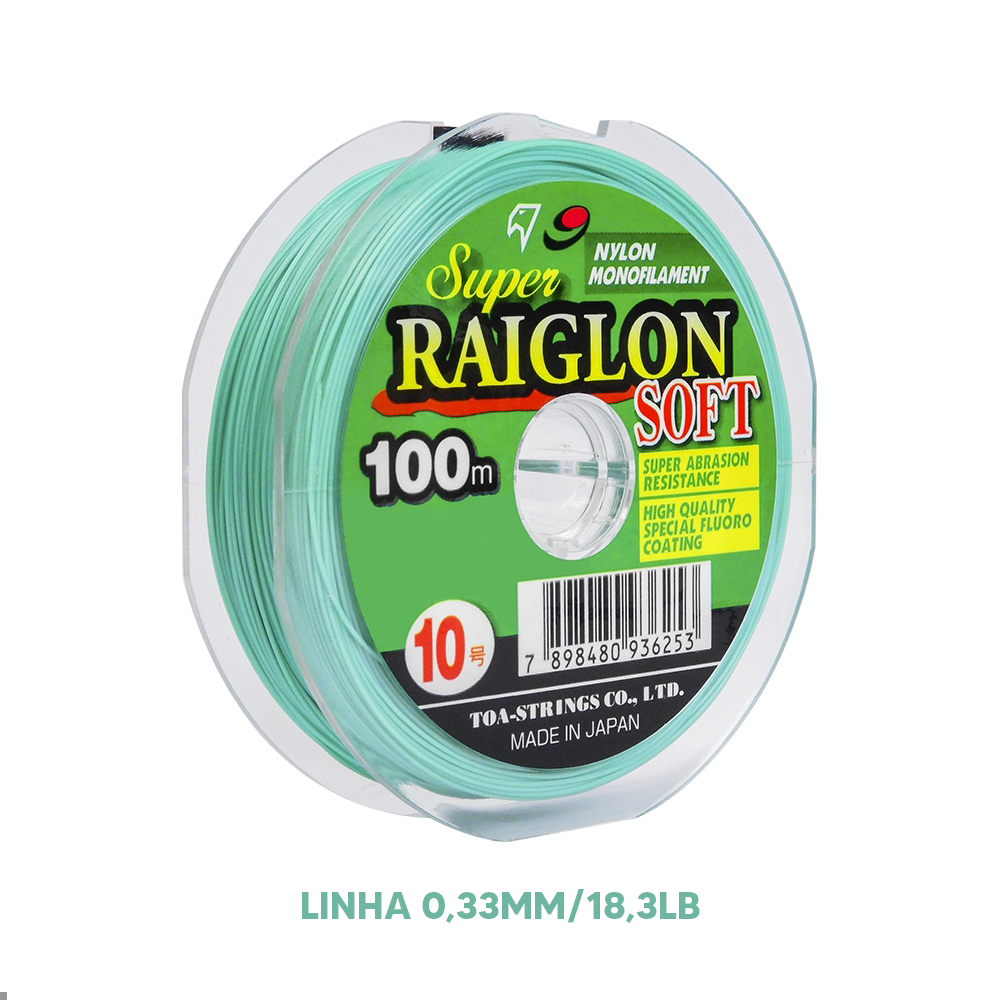 Linha Monofilamento Super Raiglon soft 0,33mm 18,4 LBs 100m