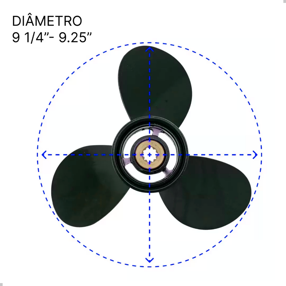 Hélice Para Motor de Popa Suzuki 15hp 2 Tempos 9.1/4