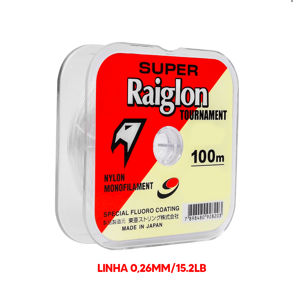 Linha Monofilamento Branca Super Raiglon 0,26mm 15,20 Lb 100m