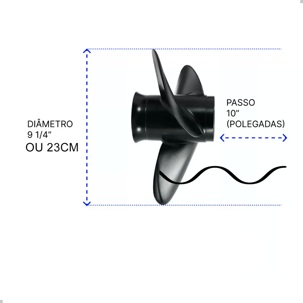 Hélice Para Motor de Popa Suzuki 15hp 2 Tempos 9.1/4