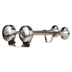 Buzina 2 Cornetas Aço Inox Universal 12 Volts 203/4" 109db