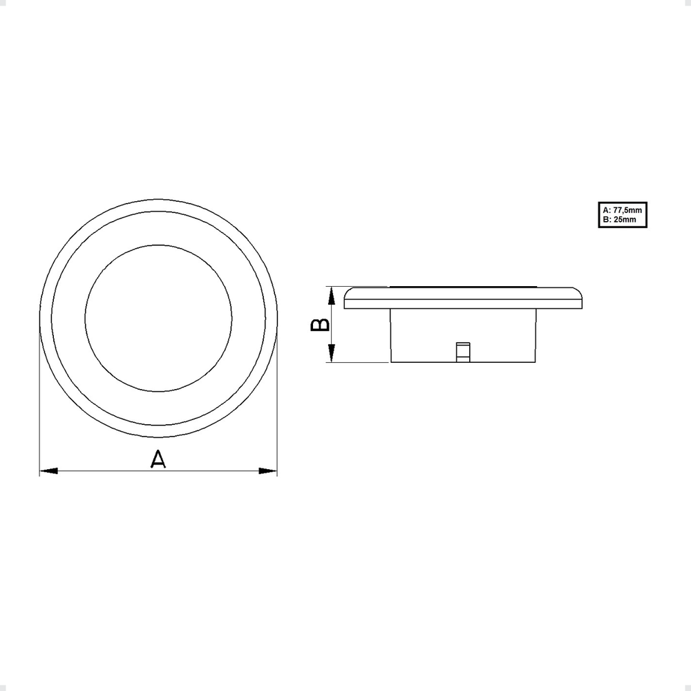 Luminária Circular de Embutir Cabine Branca Com Luz Led Branco